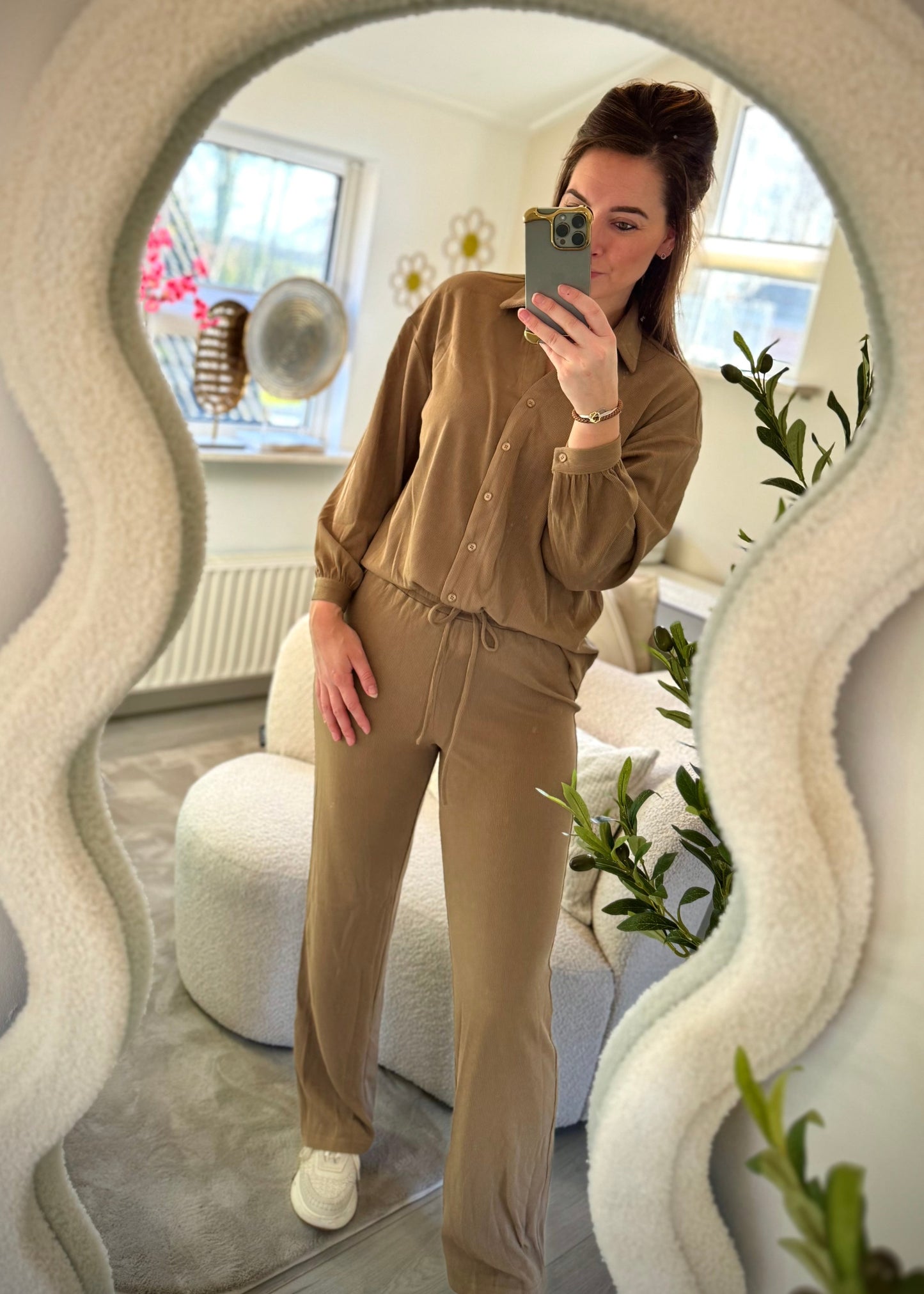 2-delige twinset bruin