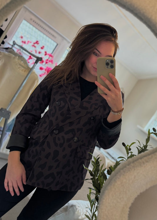 Cheetah bruine blazer