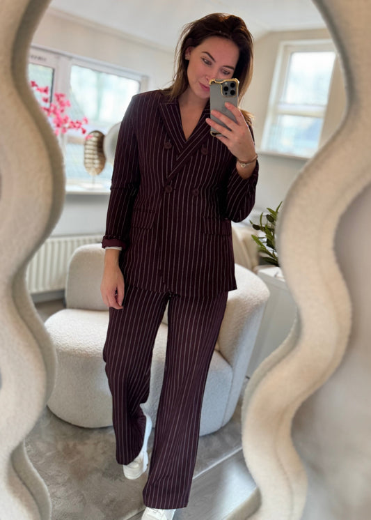 Krijtstreep blazer Bordeaux