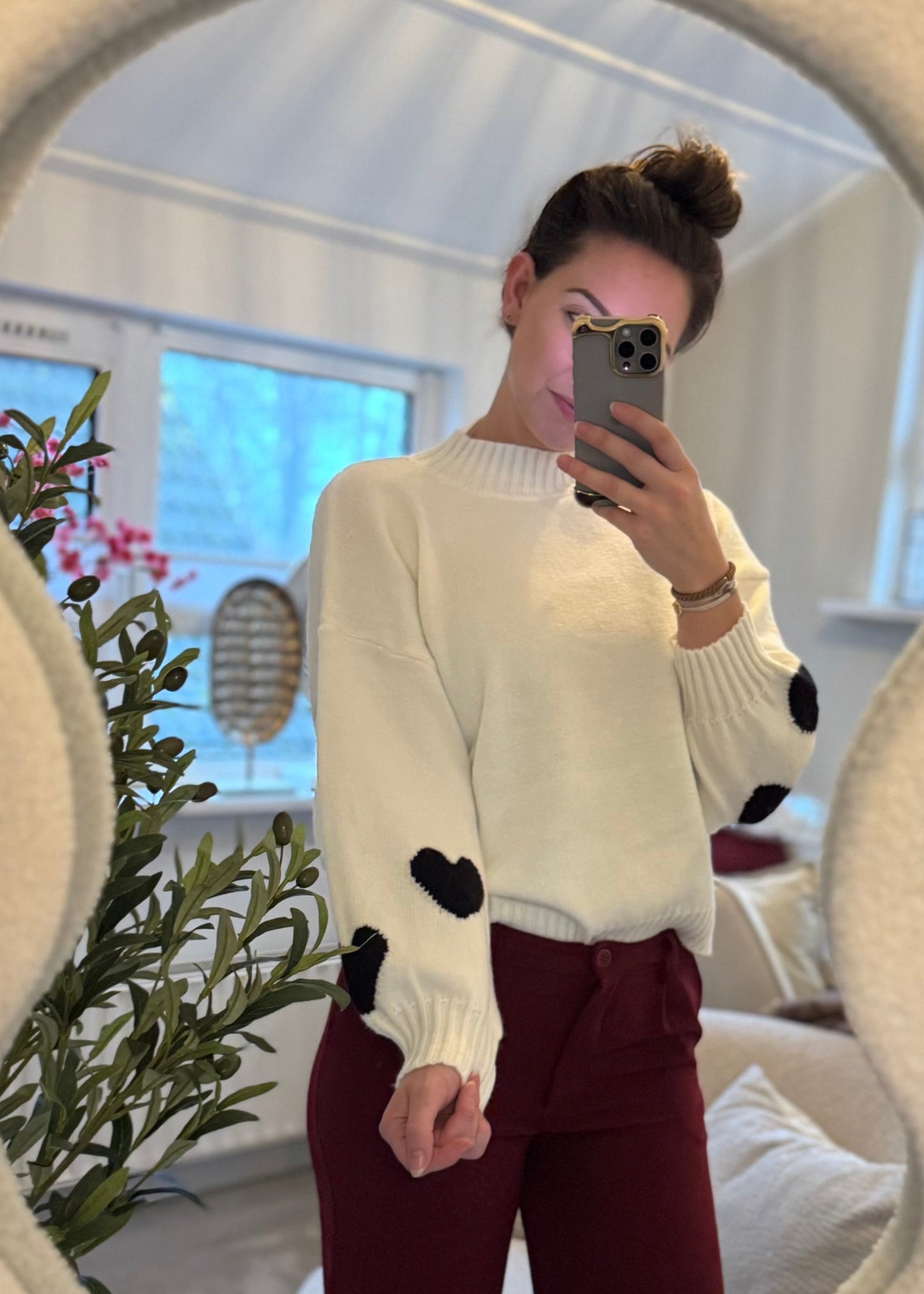 Luna hartjes sweater - Wit